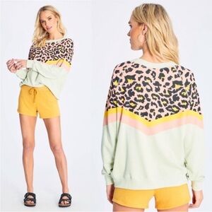 NWT Wildfox Party Cat Sommers Sweatshirt | Aloe Size Medium